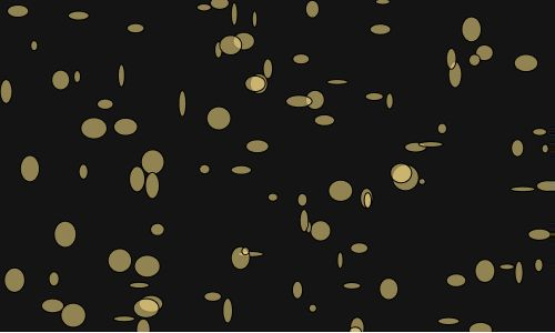黒に近い500×300のキャンバス全体へ、大小の黄色い点が星空のように散らばっている実行結果