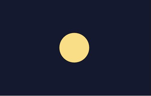 濃紺の500×320のキャンバス中央に淡い黄色の円がある、数字の3を押したあとの夜の場面